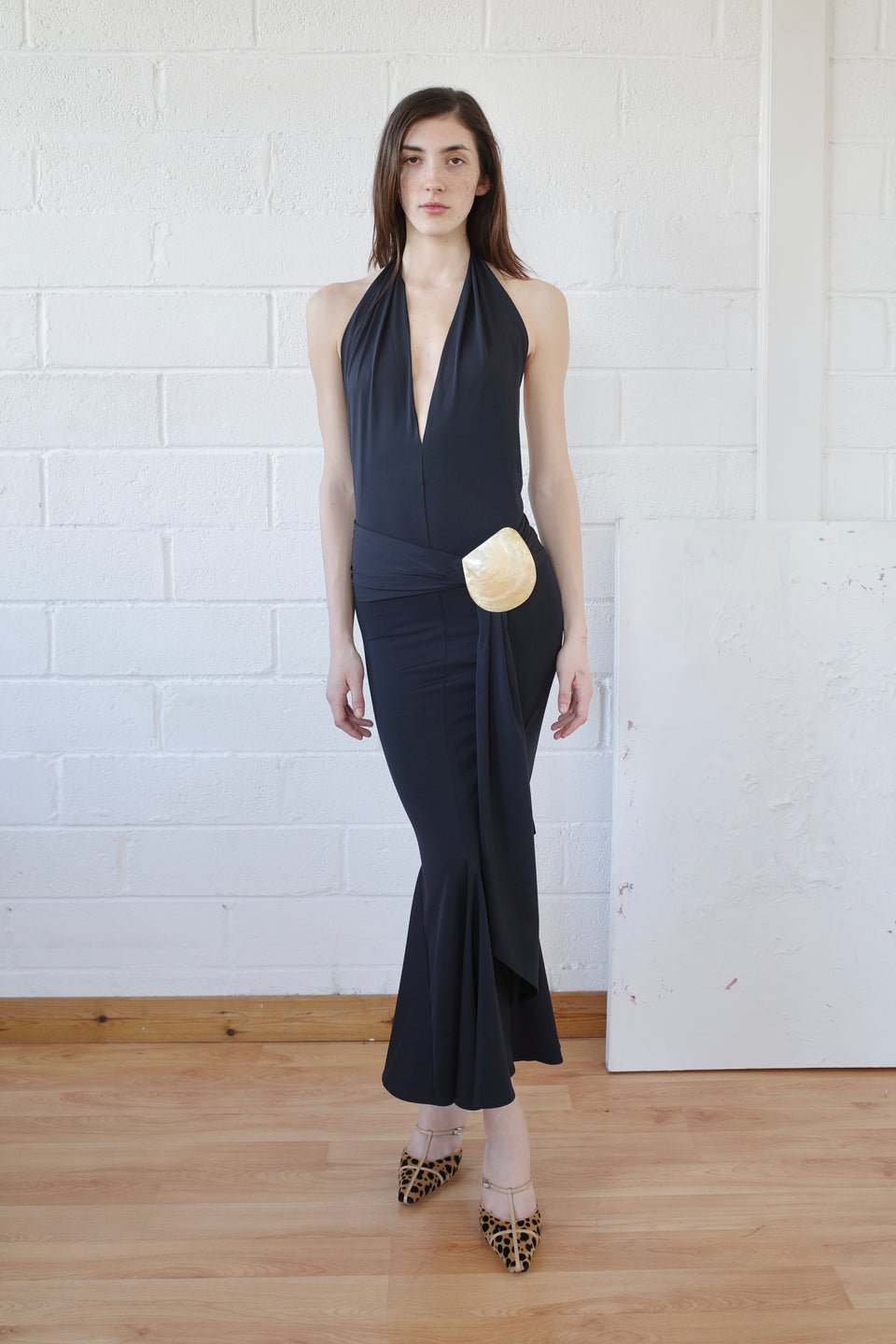 The Recycled Spandex Shell Belt Maxi Dress