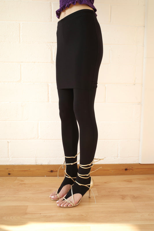 The Skirt Thong Legging - Black