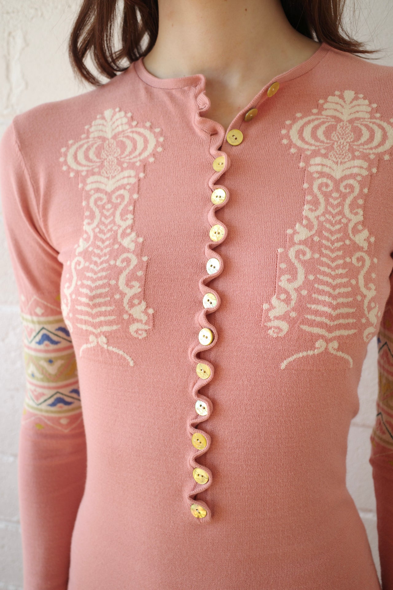 The Knit Henley- Salmon