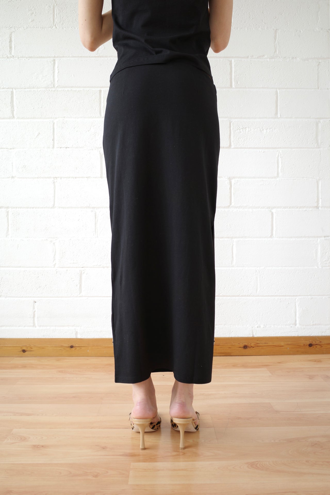 The Mother of Pearl Paillette Maxi Skirt - Black