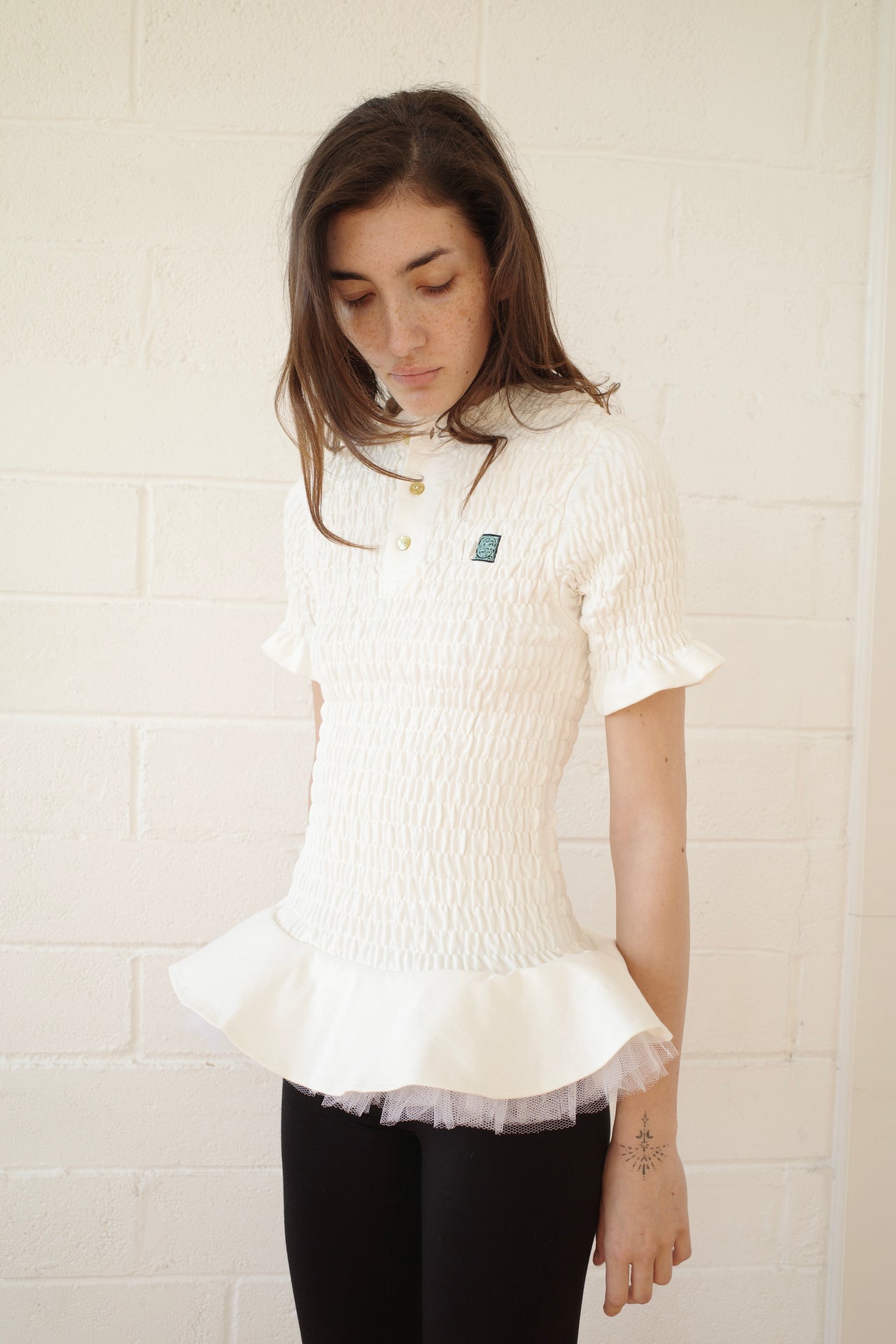 The Shirred Henley Tutu Top