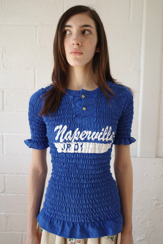 The Reconstituted Shirred Henley T-shirt