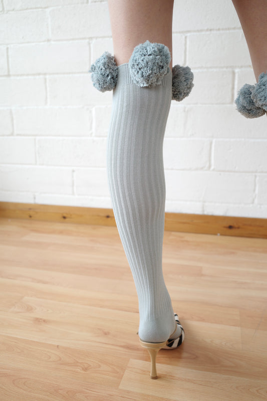 The Pom Pom Sock - Grey
