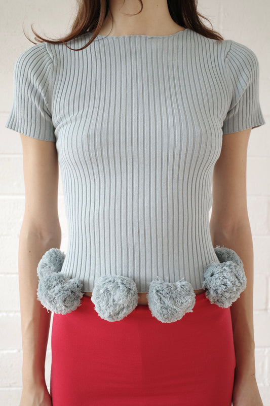 The Pom Pom Tee - Grey